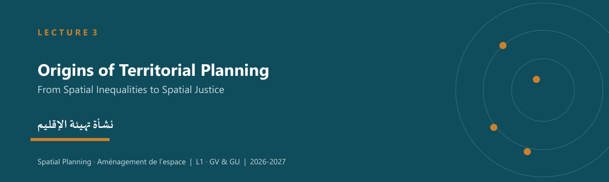 Lecture 3: Origins of Territorial Planning